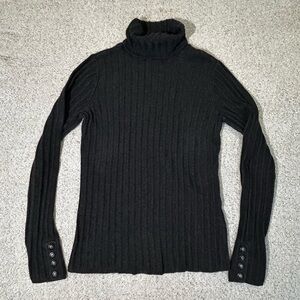 Simply Vera Vera Wang Y2K charcoal grey ribbed turtleneck size M